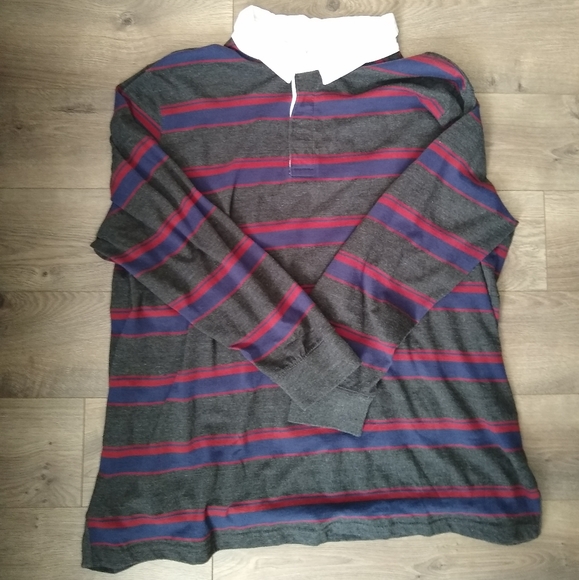 King Size Men's Long Sleeve Rugby/Polo style Shirt 3XL Big - Picture 1 of 14
